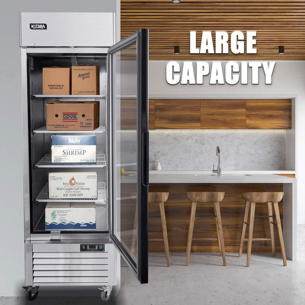Single Glass Door Merchandiser Freezer, 19.1 Cu.Ft, LED Lighting Z83827