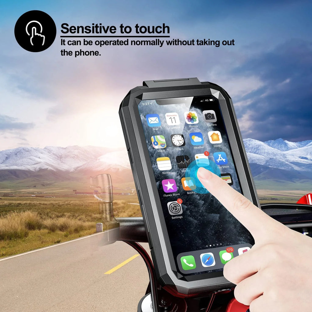 Waterproof Motorcycle Phone Mount 360° Ball Rotation Bike Cellphone Holder X695846
