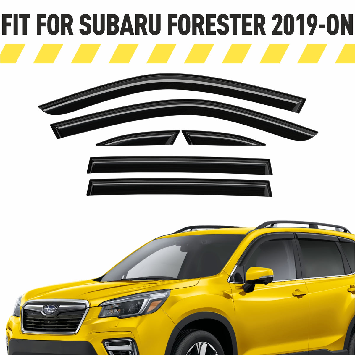 6pcs Tape-On Window Deflectors for Subaru Forester E51287