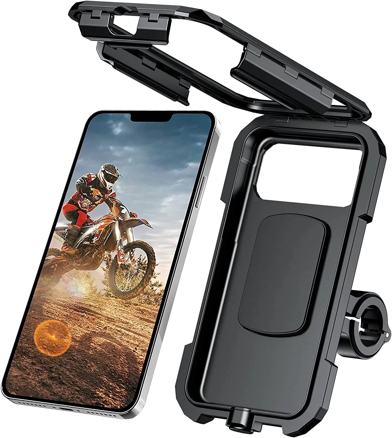 Waterproof Motorcycle Phone Mount 360° Ball Rotation Bike Cellphone Holder X695846