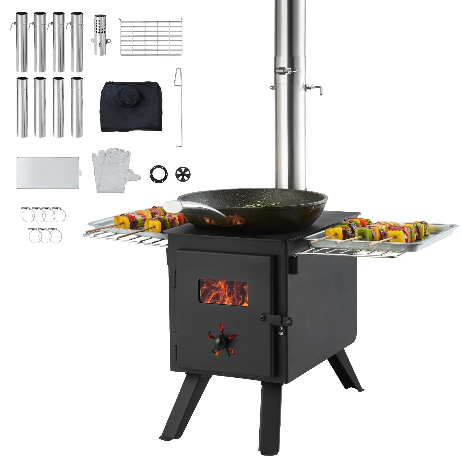 Portable Wood Stove for Camping with Pipes R74707