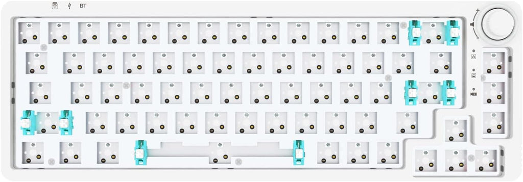 Clear Black 67 Keys Hot Swappable Mechanical Keyboard Kit J6568