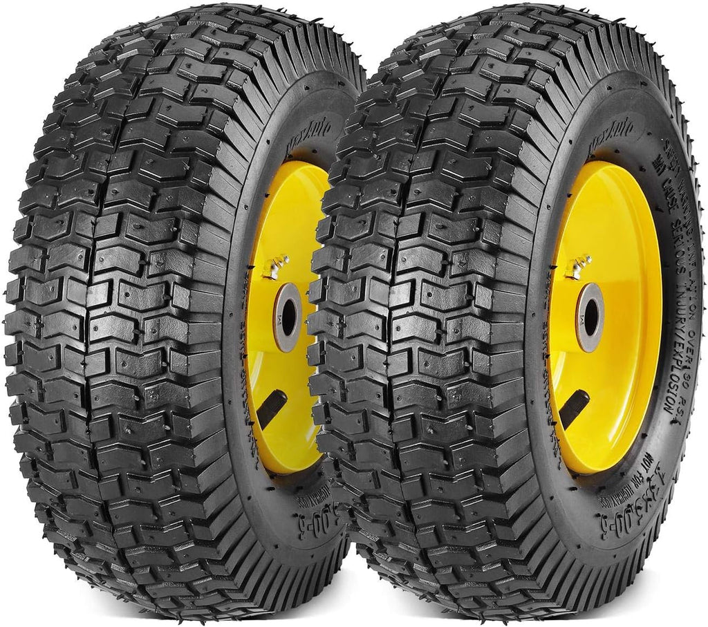 2-Pack 13x5.00-6 2PLY Turf Mower Tractor Tire with Yellow Rim D6684