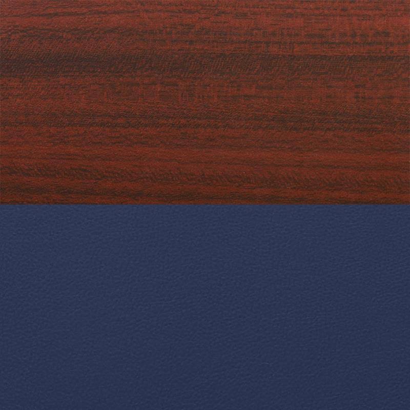 42x22 Round Platter Base Table Mahogany Grey 4 Uptown Side Chairs Navy V1155