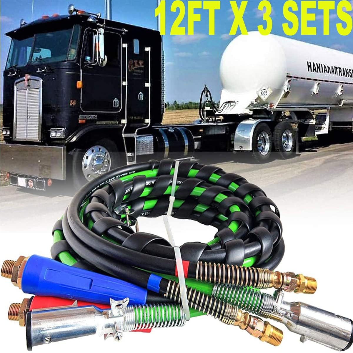 12FT 3 in 1 ABS Electrical and Rubber Air Line Hose Assemblies U377