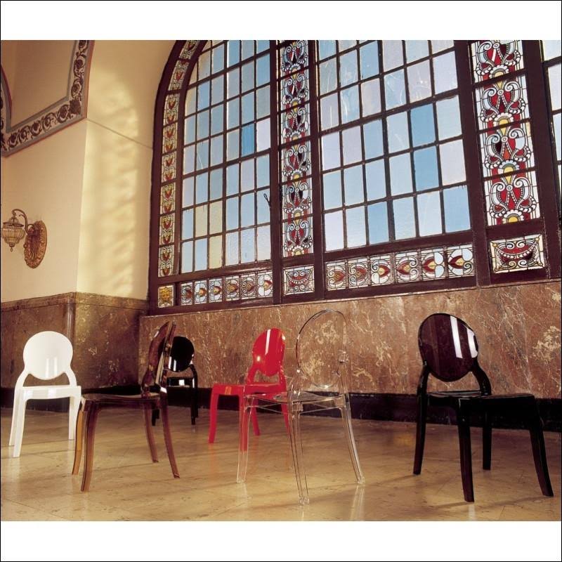 Glossy Red Polycarbonate Dining Chair D73048