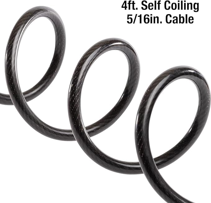5 Foot Coiled Resettable Combination Bicycle Cable Lock Y816