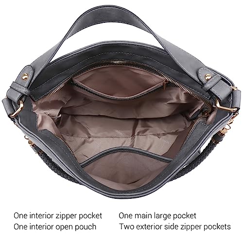 Vegan Leather Shoulder Bucket Tote Bag Set with Long Strap Z6752