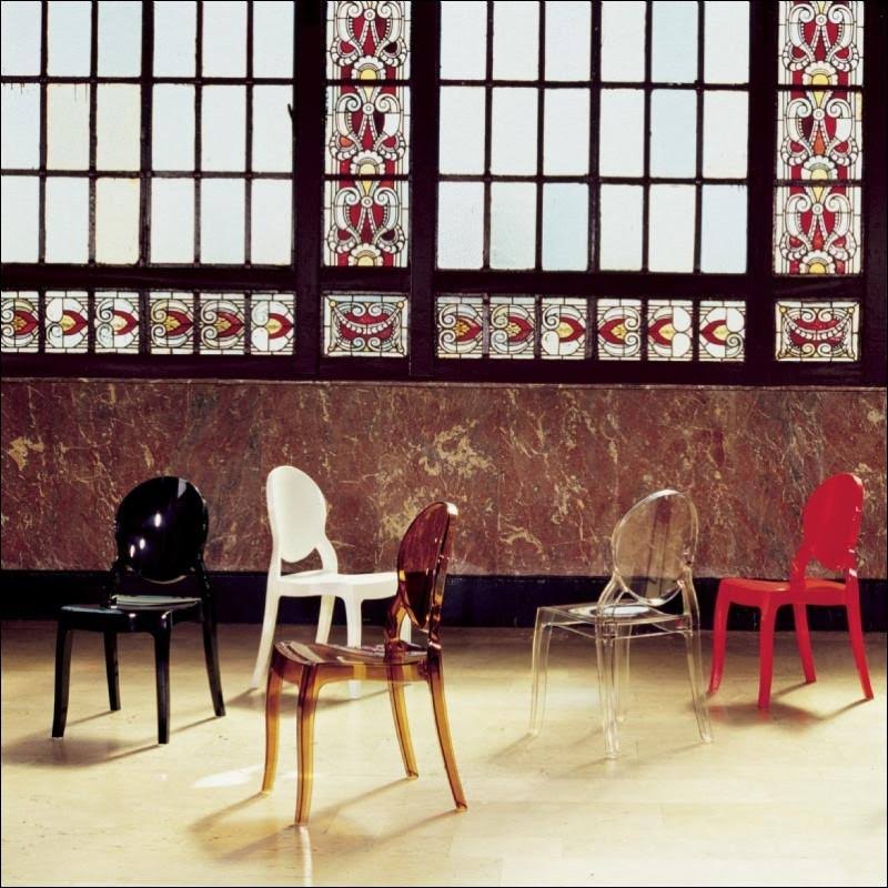 Glossy Red Polycarbonate Dining Chair D73048