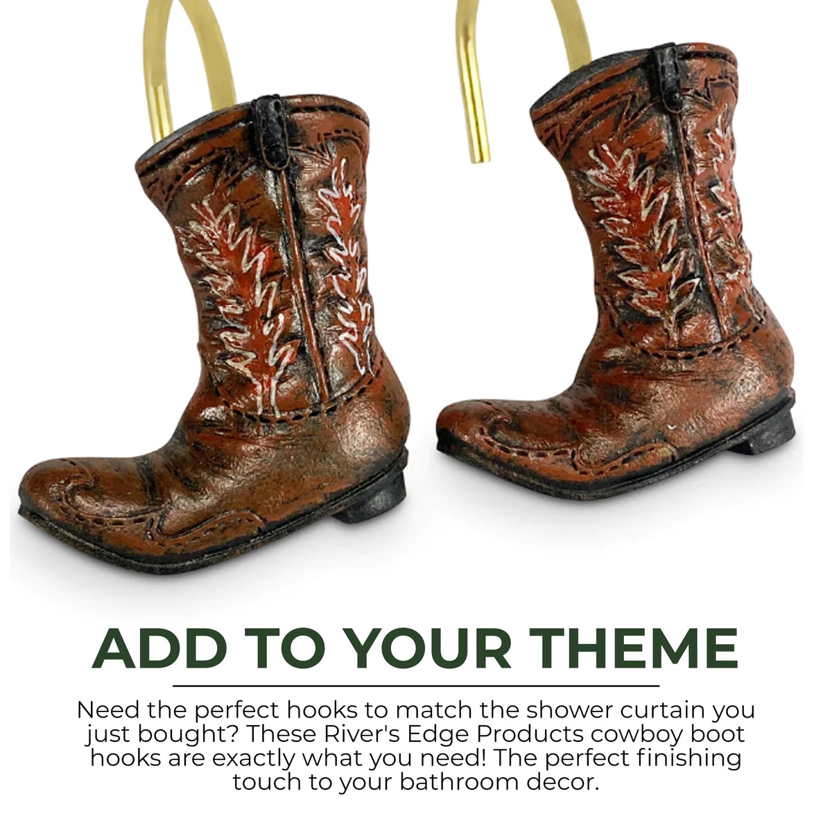 Cowboy Boot Shower Curtain Hooks D566290