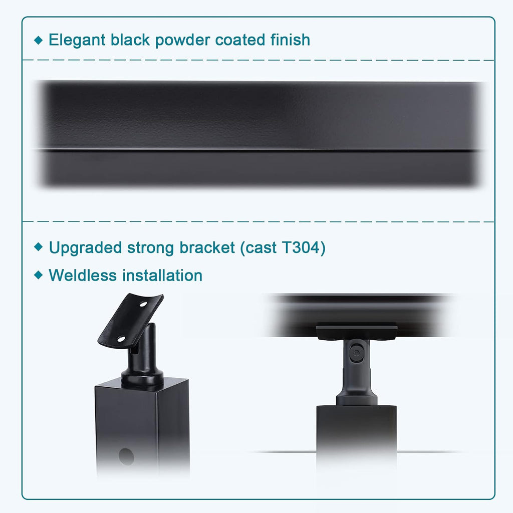 4 Pack 36x2x2 Stainless Steel Black Cable Railing Post M221144