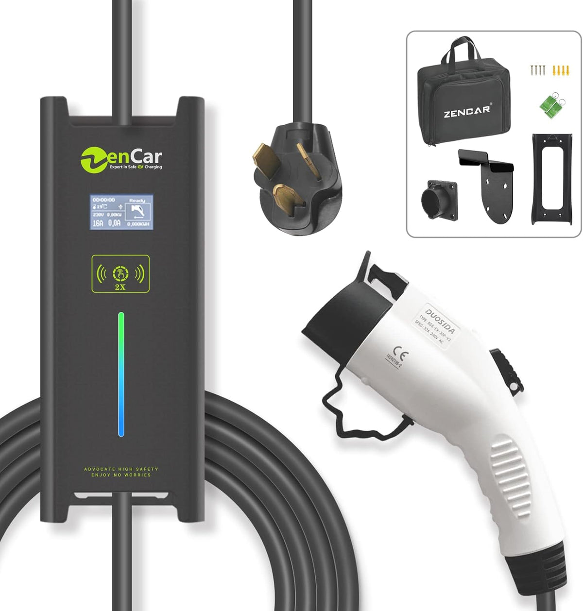 EV Charger with Cable Holder, Timing Delay, 230V, 16A, NEMA 6-20 Y9114