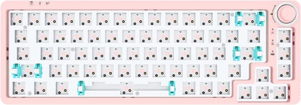 Clear Black 67 Keys Hot Swappable Mechanical Keyboard Kit J6568