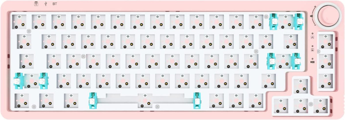 Clear Black 67 Keys Hot Swappable Mechanical Keyboard Kit J6568