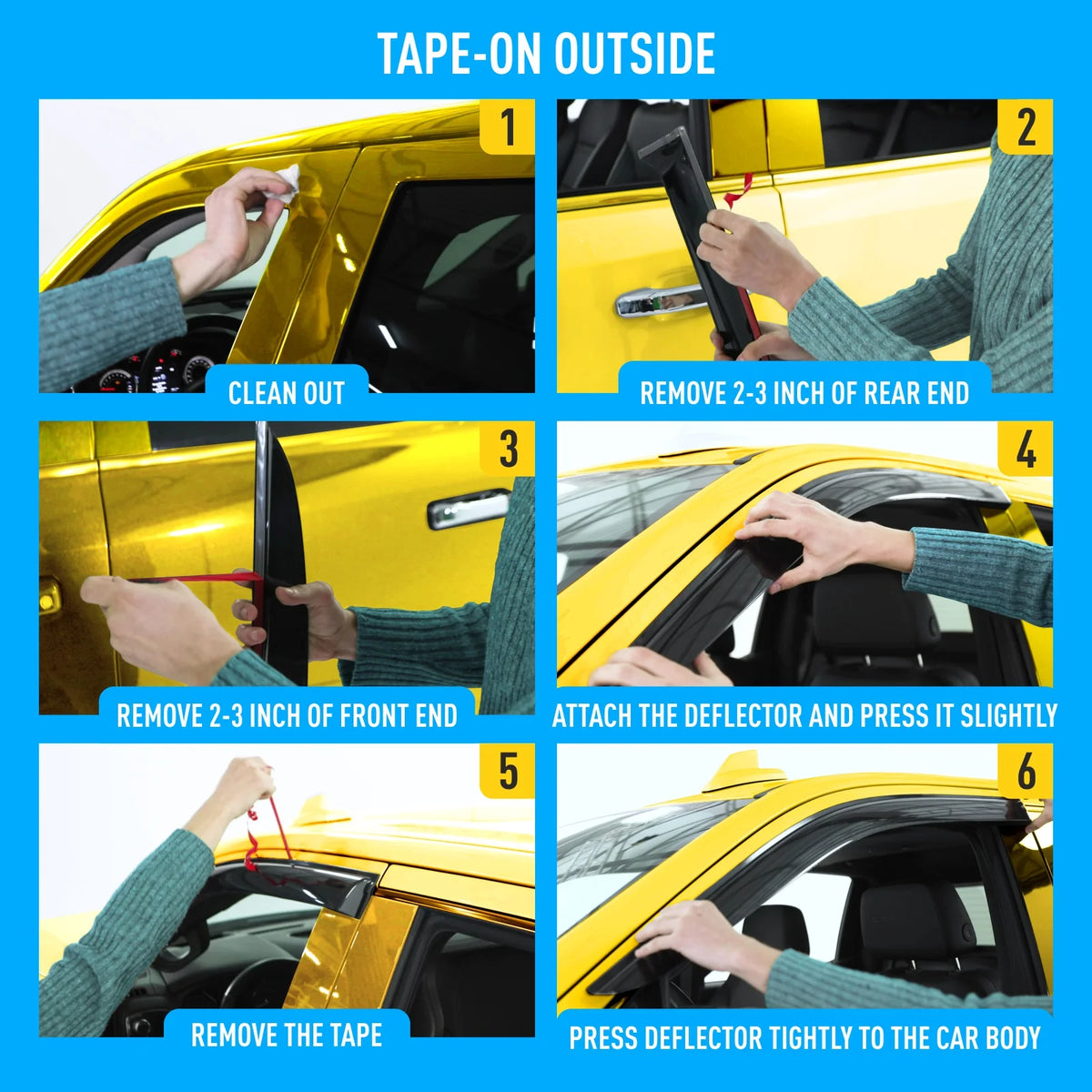 6pcs Tape-On Window Deflectors for Subaru Forester E51287