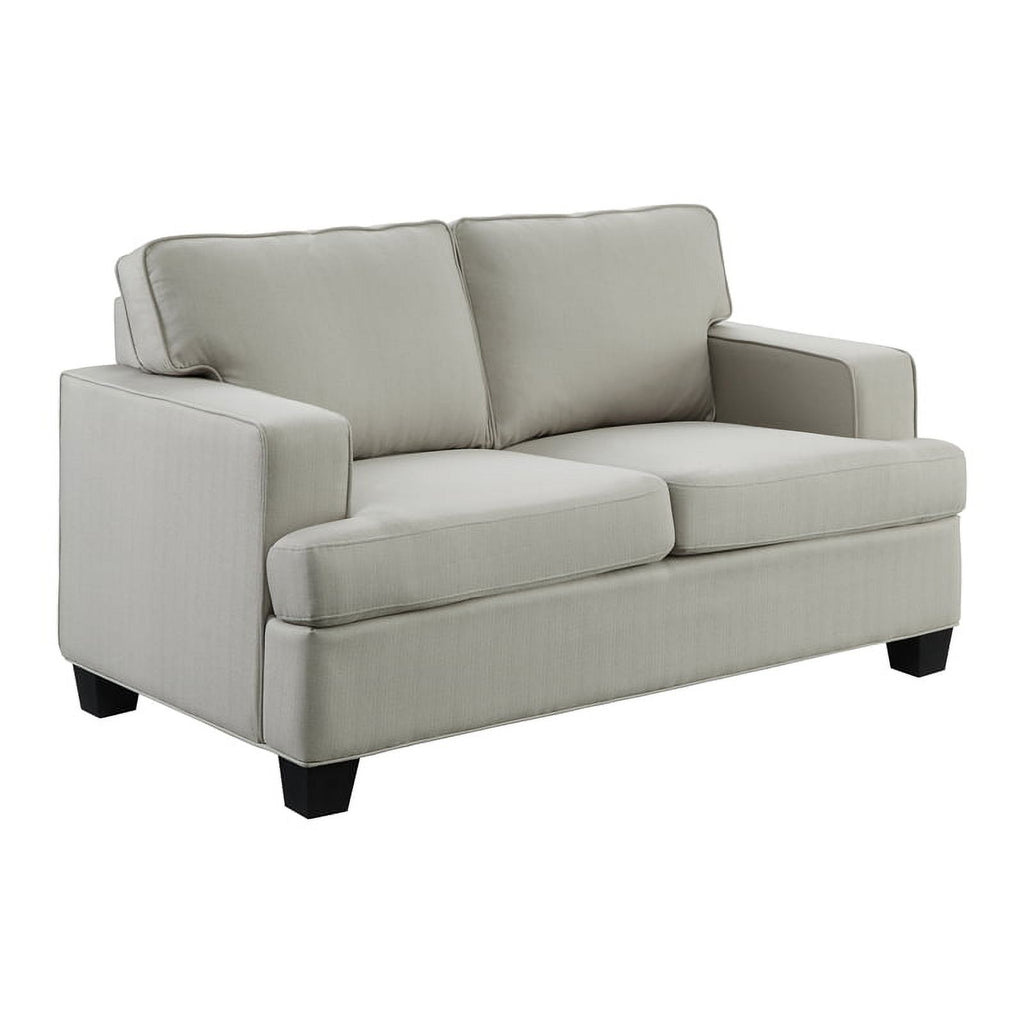Textured Fabric 2-Piece Upholstered Sofa Set in Gray A9266
