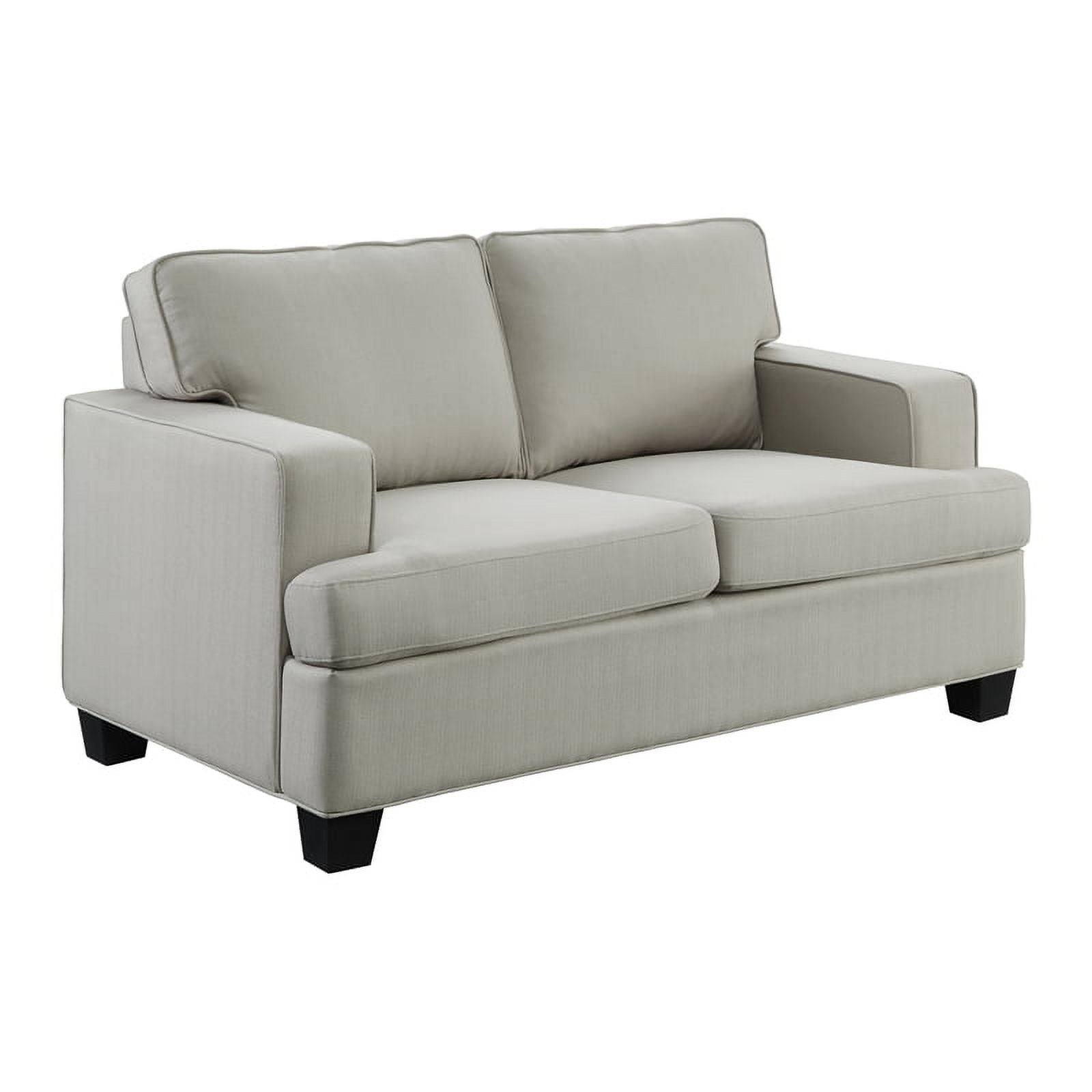 Textured Fabric 2-Piece Upholstered Sofa Set in Gray A9266