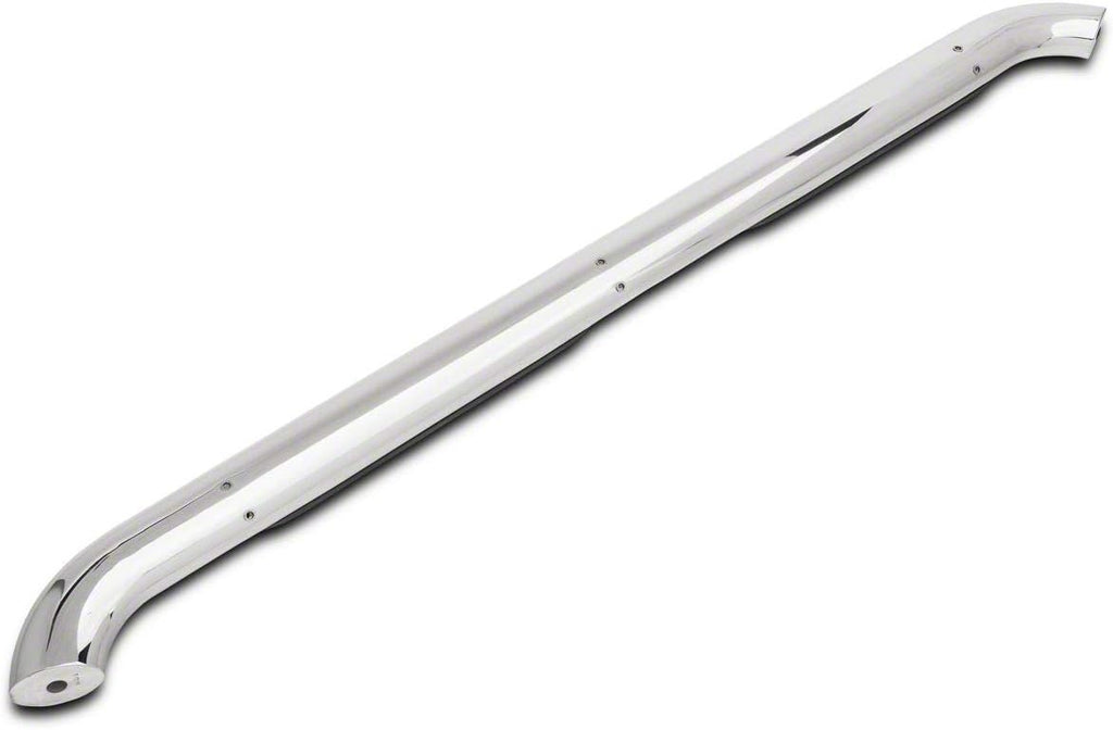 4-Inch Oval Bent End Side Step Bars; Rocker Mount; Stainless Steel B1207