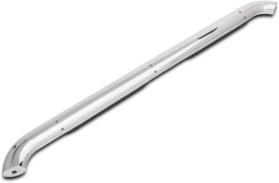 4-Inch Oval Bent End Side Step Bars; Rocker Mount; Stainless Steel B1207