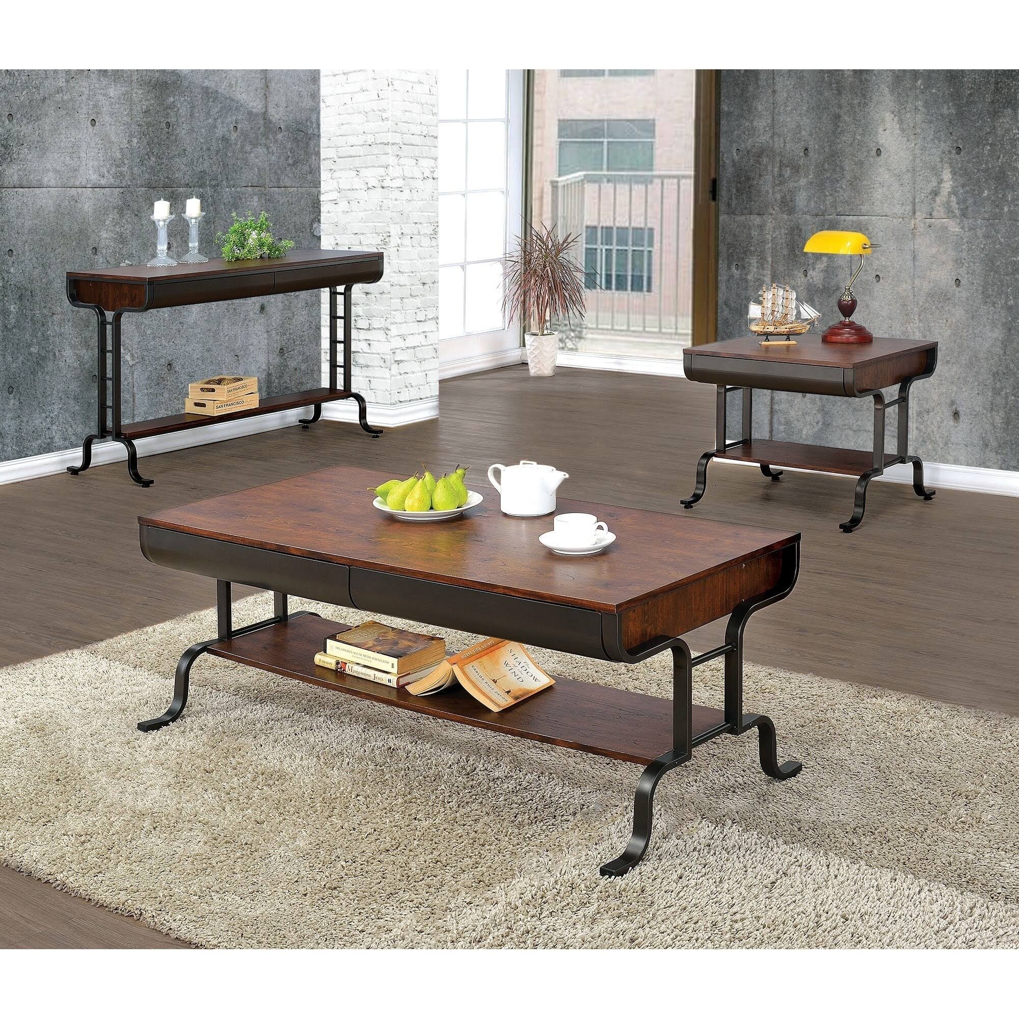 Transitional 2-Drawer Two-Tone Sofa Table R324