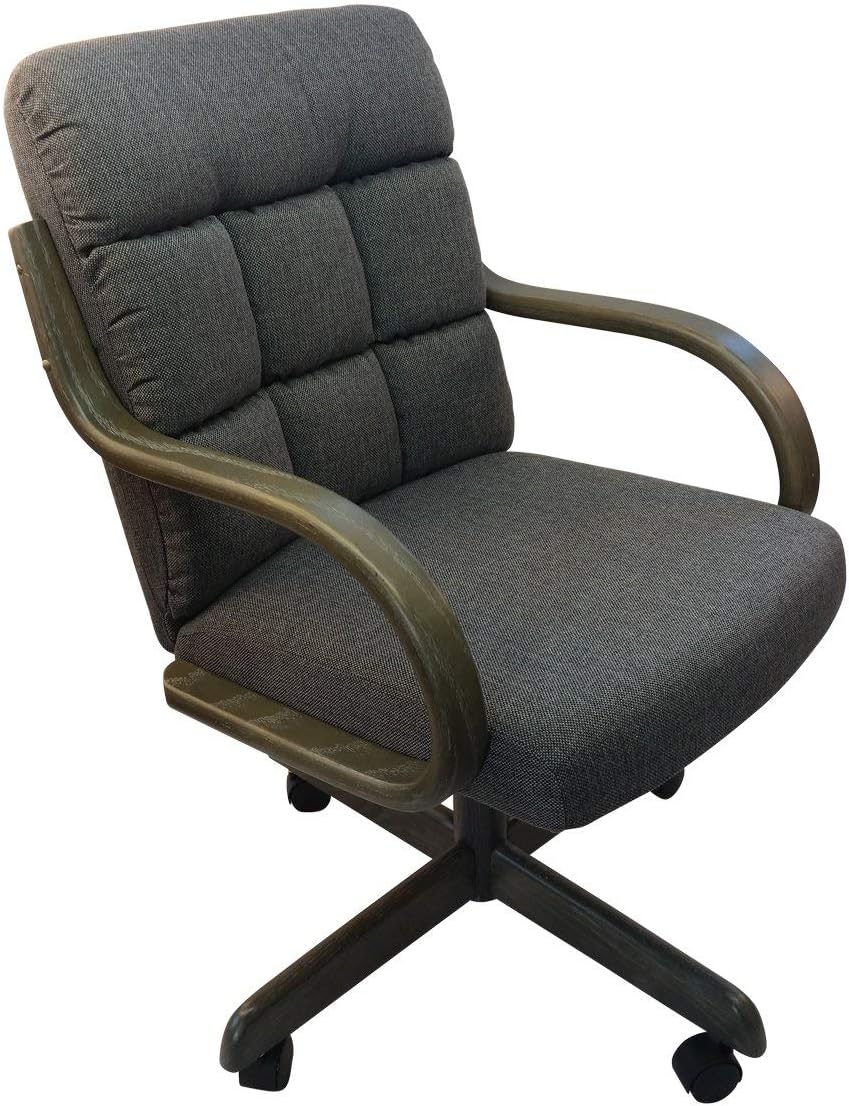 Smoke Tweed Swivel Tilt Caster Arm Chair M654925