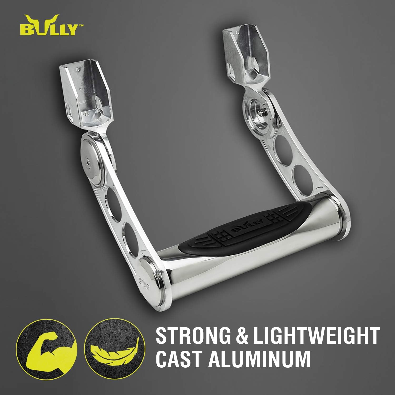 Black Aluminum Adjustable Side Hoop Step Pack of 2 C1070