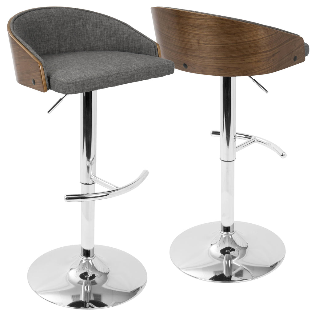 Walnut & Grey Adjustable Barstool Z838