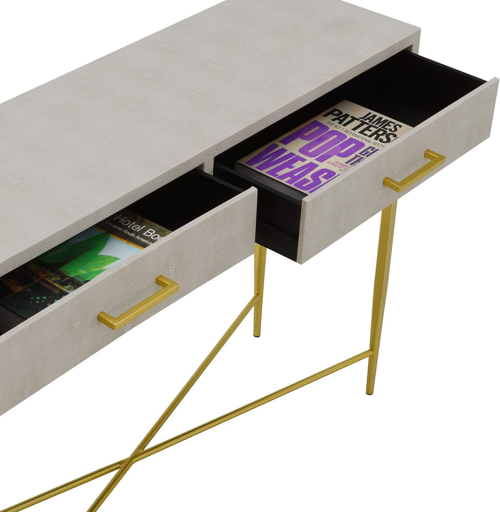 Beige/Gold Console Table B96912