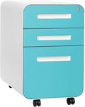 3-Drawer Mobile File Cabinet, Pre-Assembled, Aqua G80842