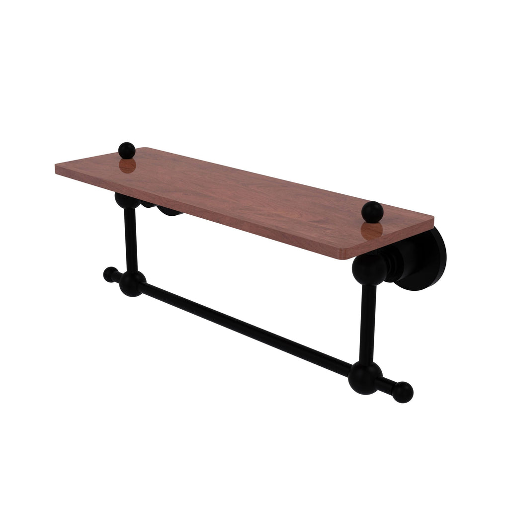 Matte White Solid Ironwood Shelf with Integrated Towel Bar T79146