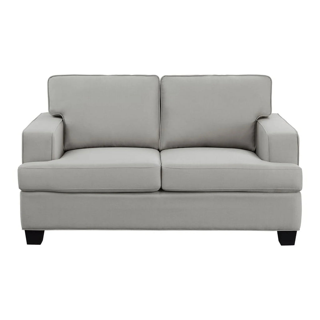 Textured Fabric 2-Piece Upholstered Sofa Set in Gray A9266