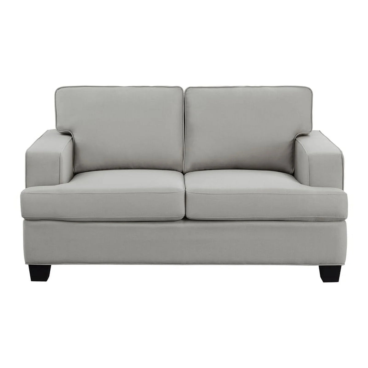 Textured Fabric 2-Piece Upholstered Sofa Set in Gray A9266