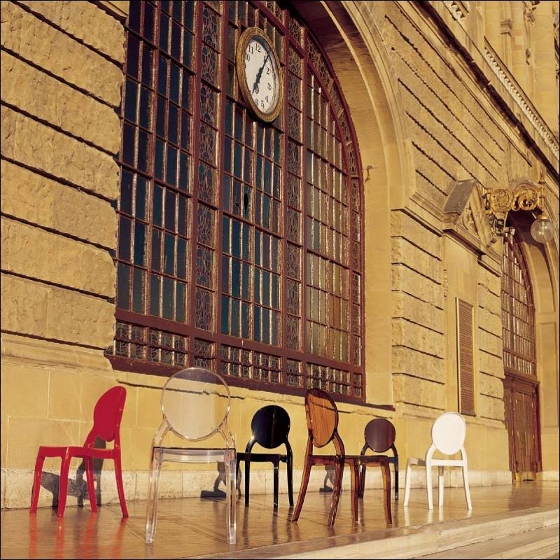 Glossy Red Polycarbonate Dining Chair D73048
