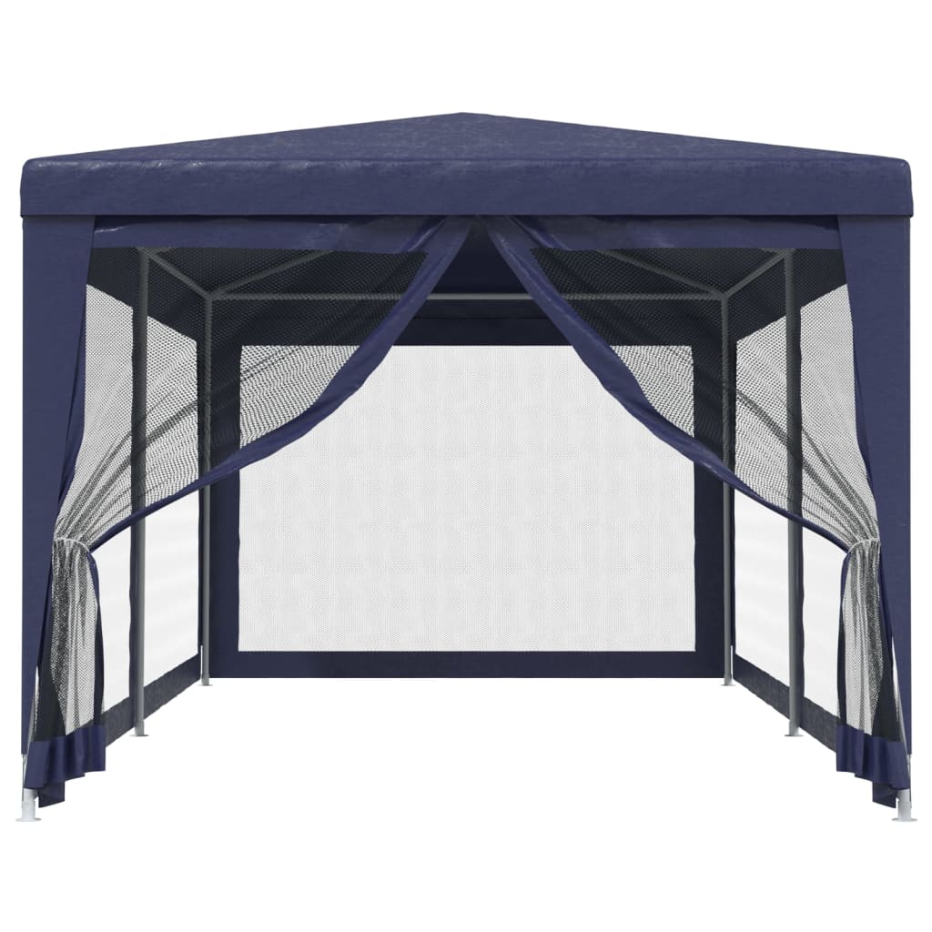 Party Tent with 6 Mesh Sidewalls Blue 9.8'x19.7' HDPE Y451