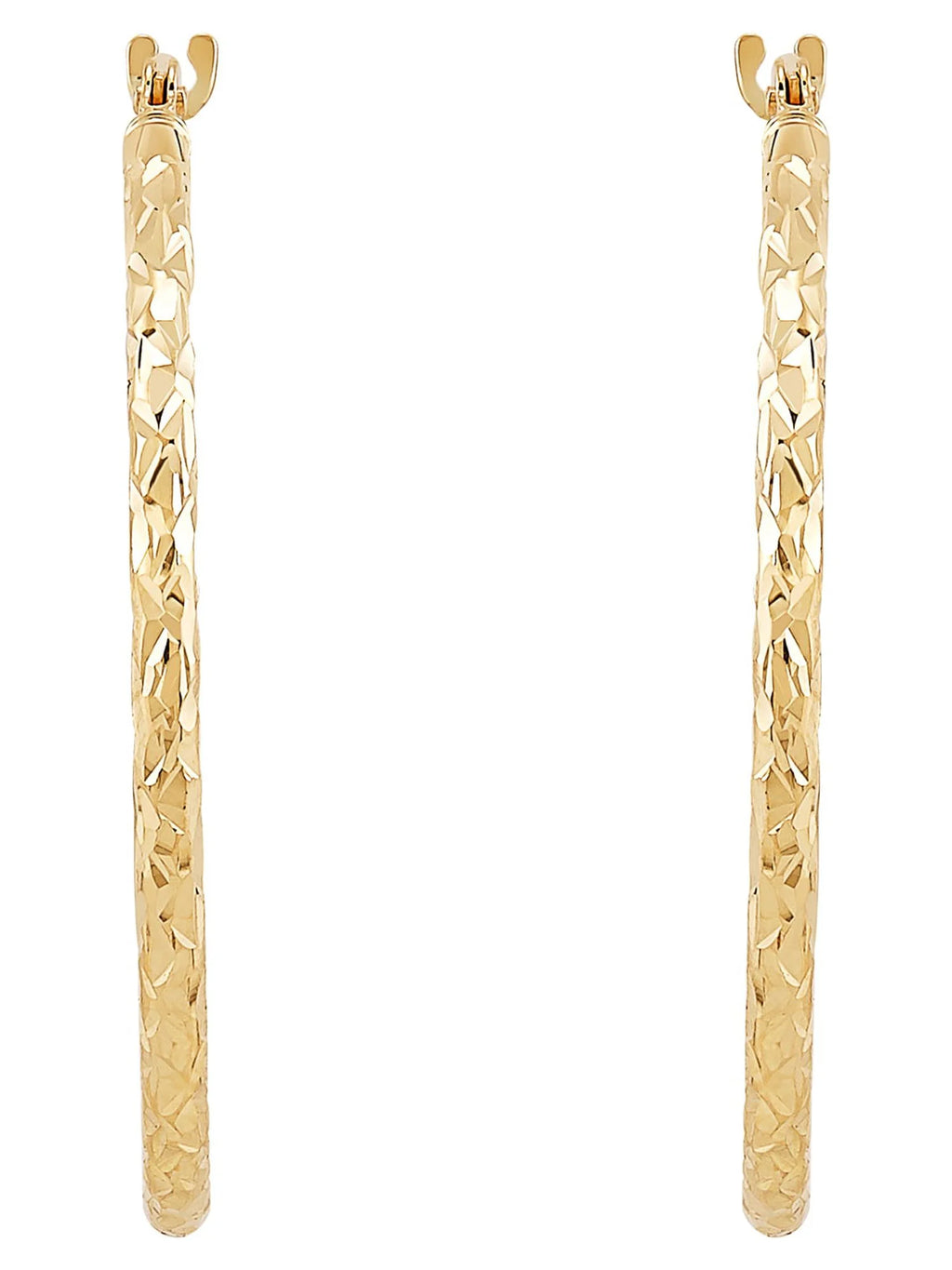 Hollow Round Diamond-Cut Hoop Earrings H139