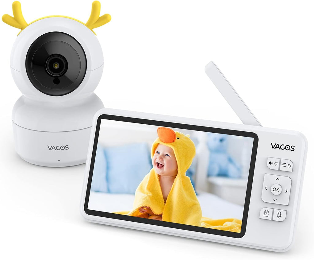 Video Baby Monitor with Camera and Audio, 720P 5 HD Display, Night Vision, 1000ft Range W169513