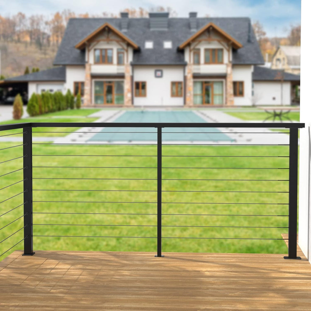 4 Pack 36x2x2 Stainless Steel Black Cable Railing Post M221144