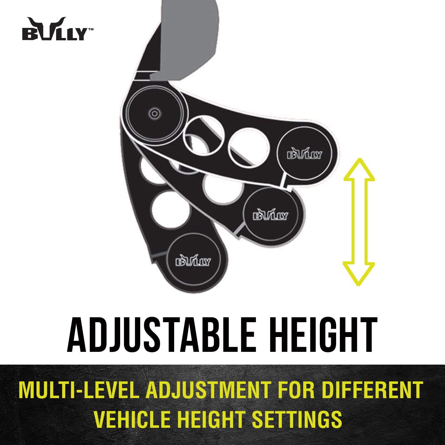 Black Aluminum Adjustable Side Hoop Step Pack of 2 C1070