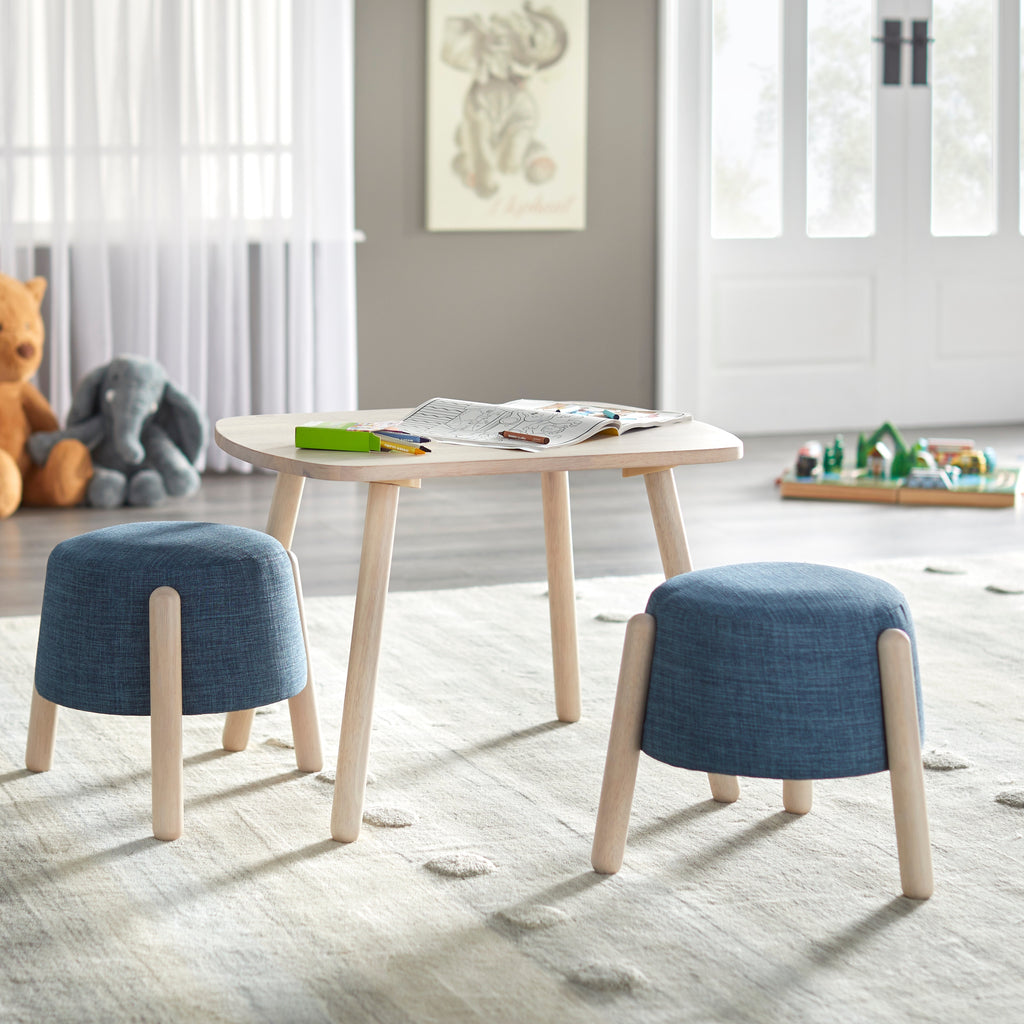Kids Stool Blue/Natural B3250