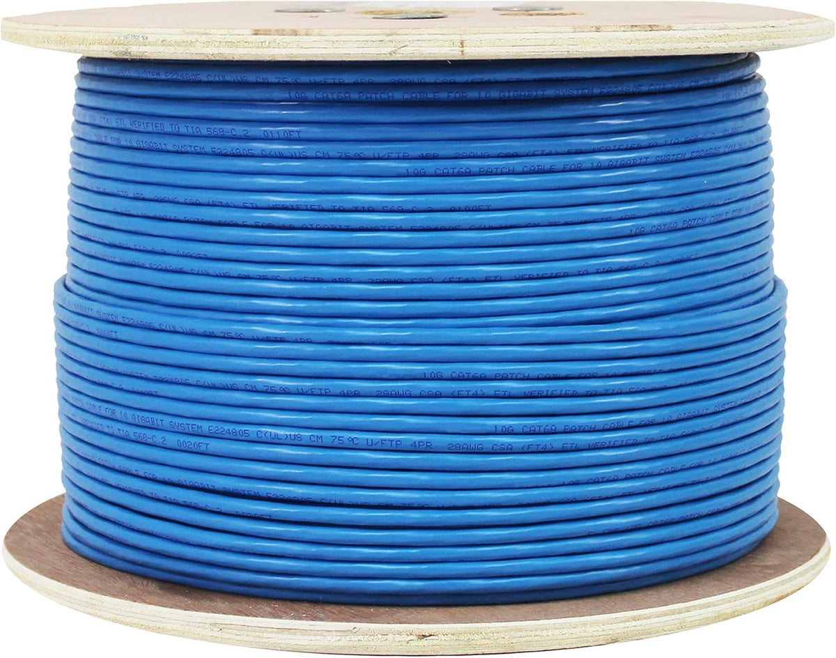 Cat6A Shielded Plenum Solid Bare Copper Bulk Cable 1000ft White X6214