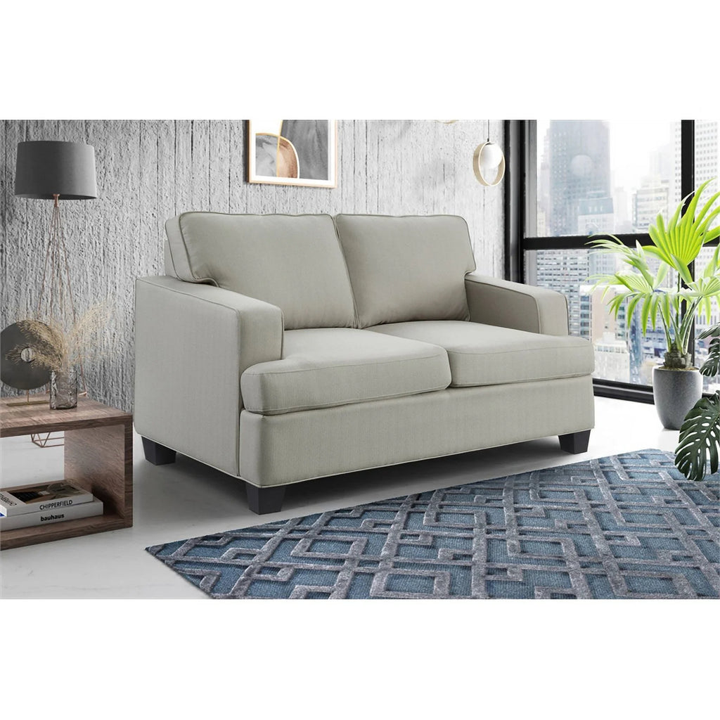 Textured Fabric 2-Piece Upholstered Sofa Set in Gray A9266