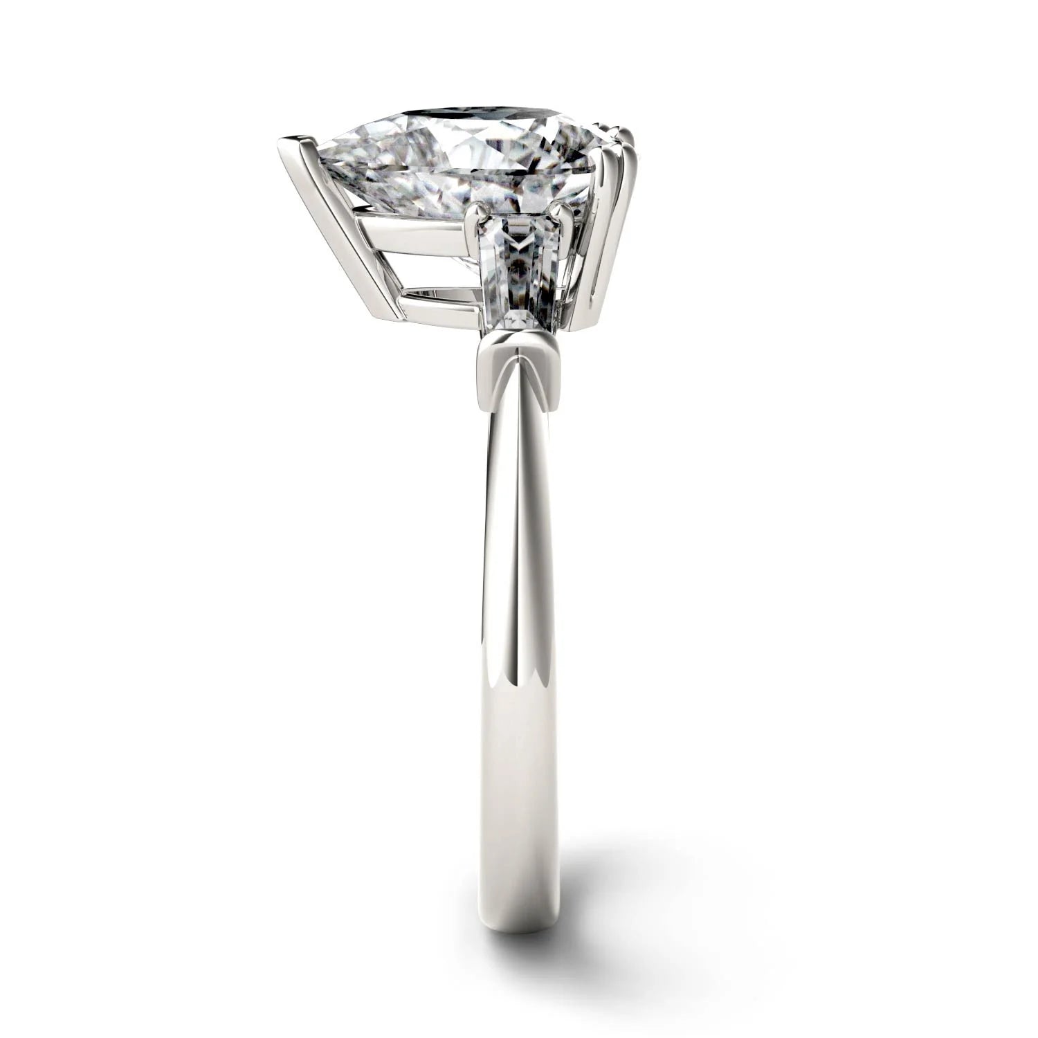 Pear Cut Moissanite Engagement Ring 2.47 DEW I290928
