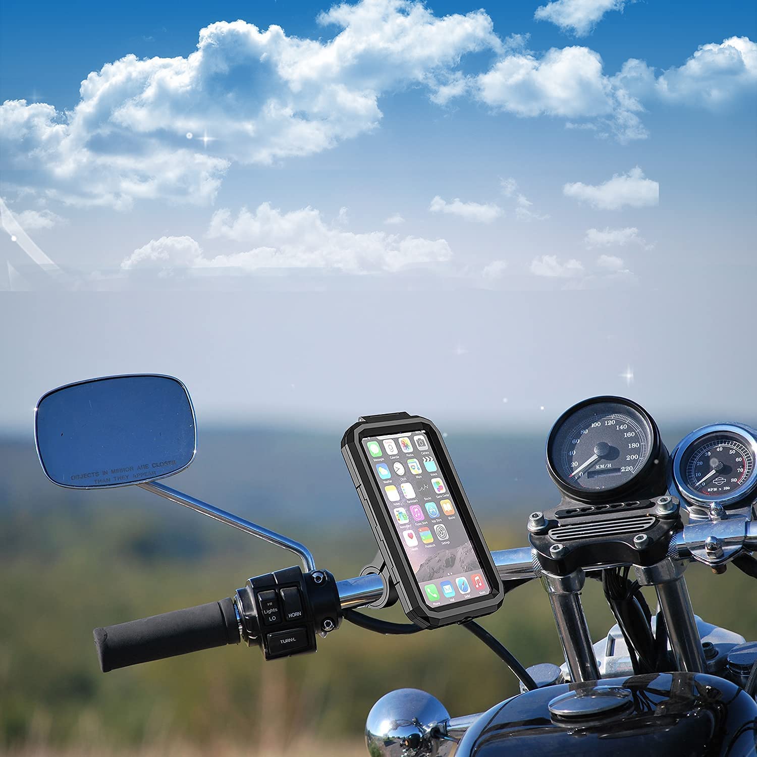Waterproof Motorcycle Phone Mount 360° Ball Rotation Bike Cellphone Holder X695846
