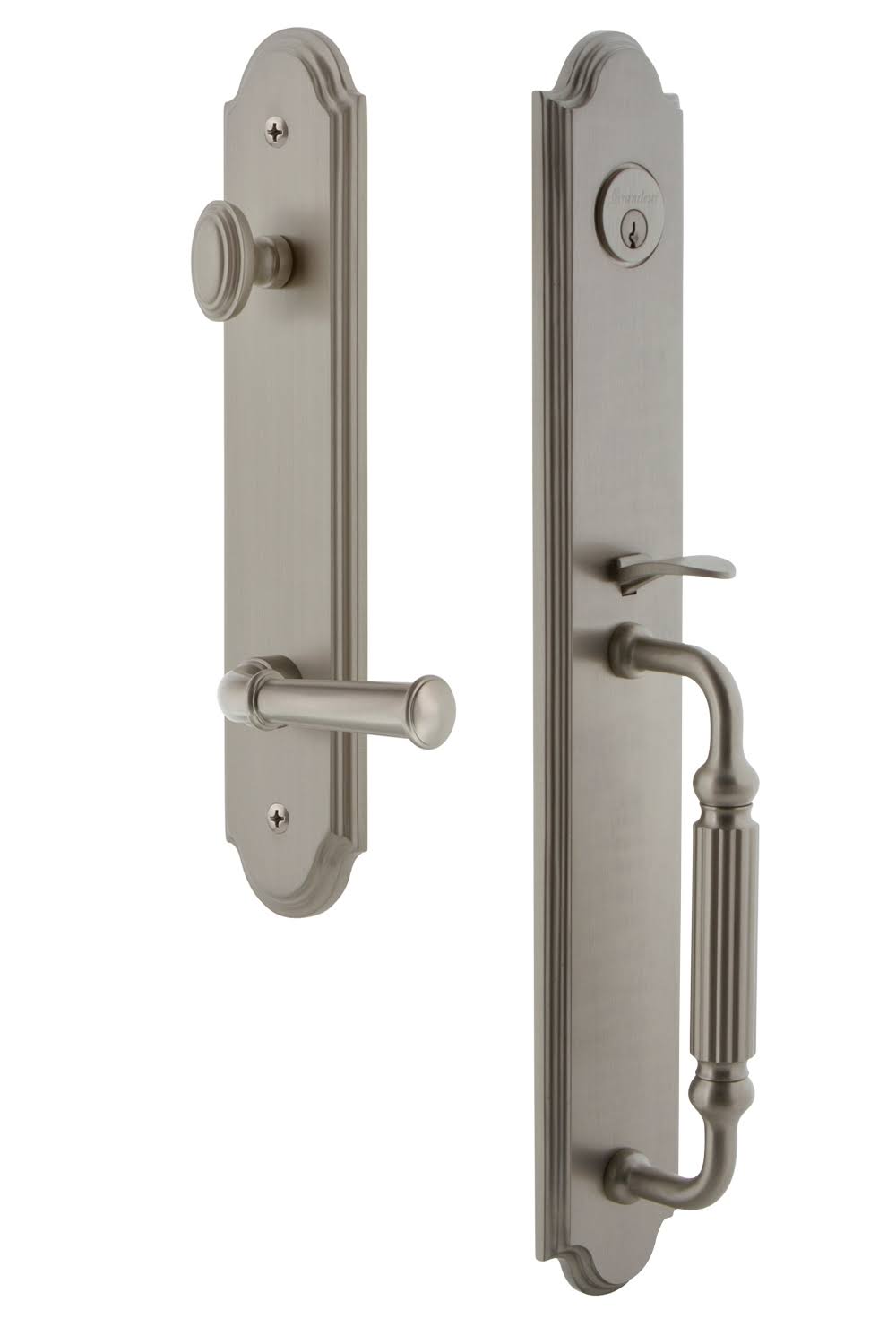 Satin Nickel One-Piece Dummy Handleset W913