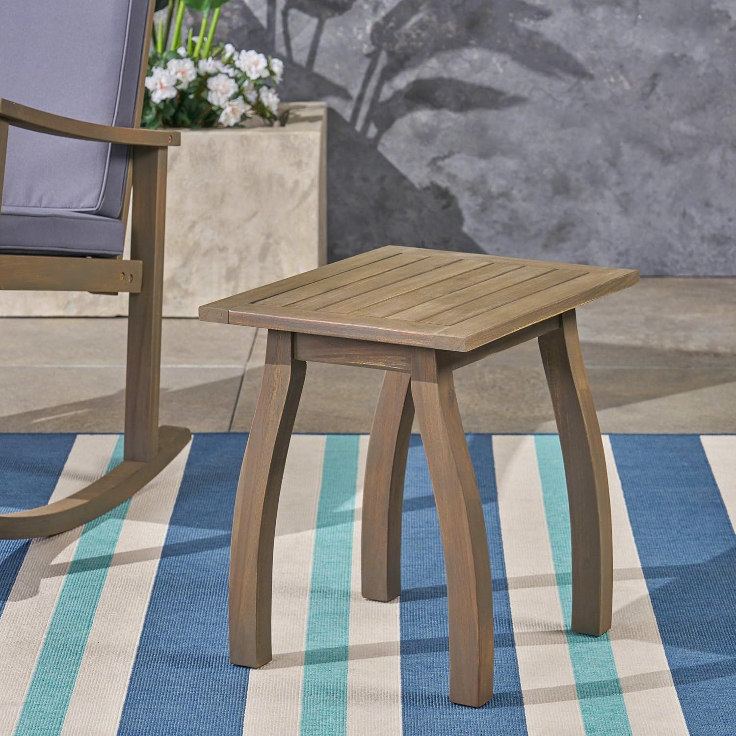 Gray Acacia Wood Accent Table N29483