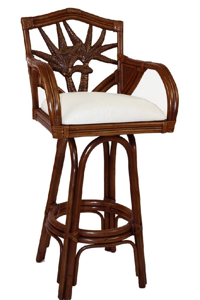Rattan & Wicker Swivel Barstool P996