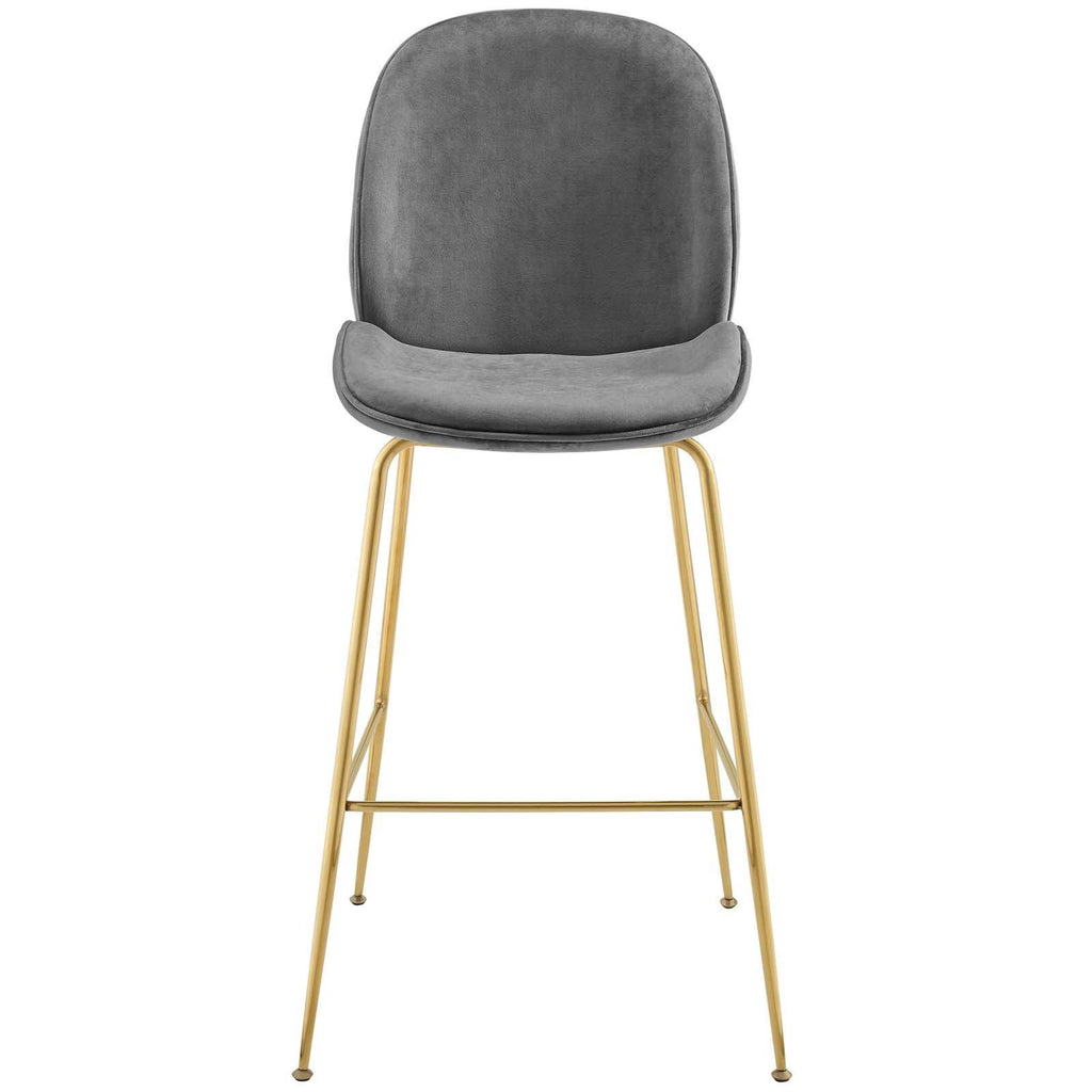 Navy Velvet Bar Stool with Stainless Steel Leg T537