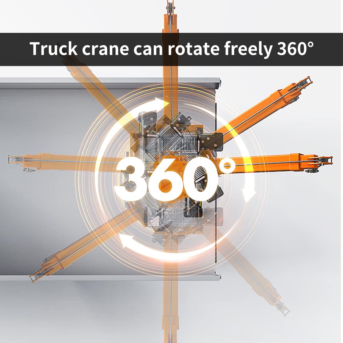 1100lb Folding Truck-Mounted Crane with Electric Winch 3500 lb 12V Painted Steel 360 Swivel R8251