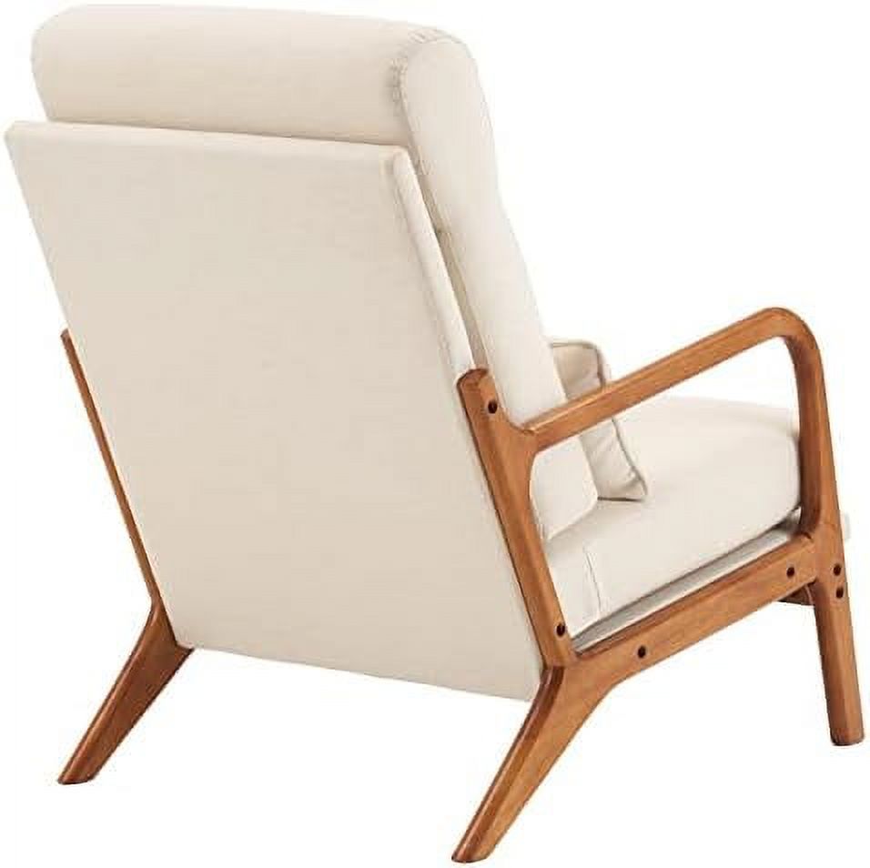 Accent Chair with Pillow Linen Fabric Armchair T438352
