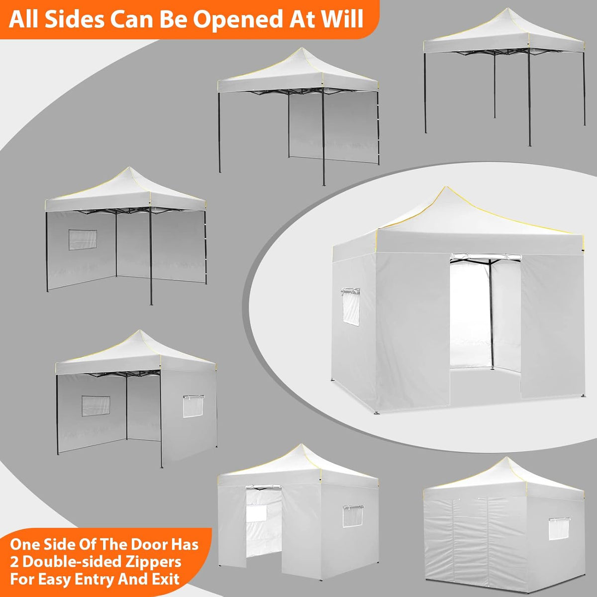 Pop Up Canopy Tent 10x10 Commercial Instant Canopy (Silver Gray) I66980